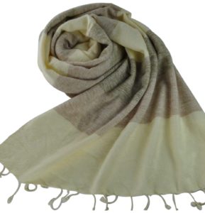 Nepal sjaals creme grijs - online bestellen -Shawls4you