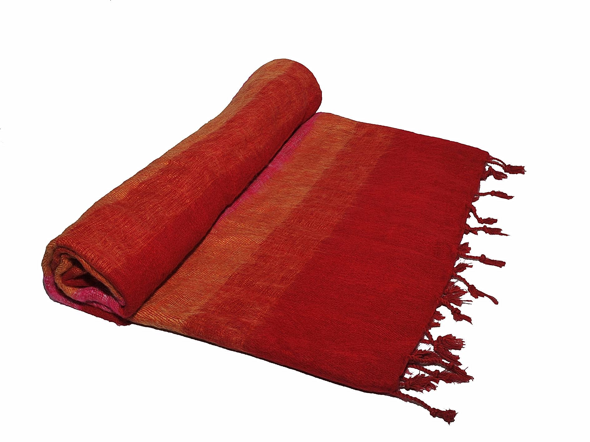 Springen galerij machine Plaid Geel Oranje Rood handgemaakt online bestellen shawls4you.nl