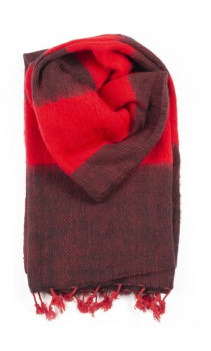 Omslagdoek sjaal rood gestreept. Omslagdoek online kopen