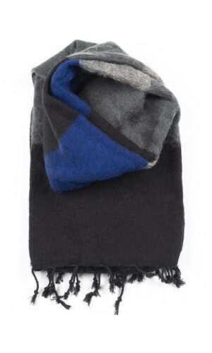 Omslagdoek sjaal Antracit Blauw gestreept. Omslagdoek online kopen