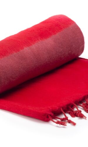 Plaid rood oud roze gestreept. Handgemaakte dekens online bestellen